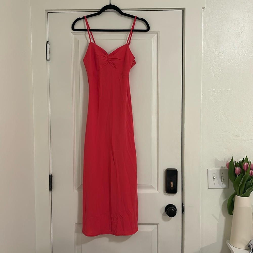 Hot pink midi dress